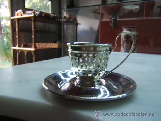 Antig&uuml;edades: plato y tacita plata - Foto 2