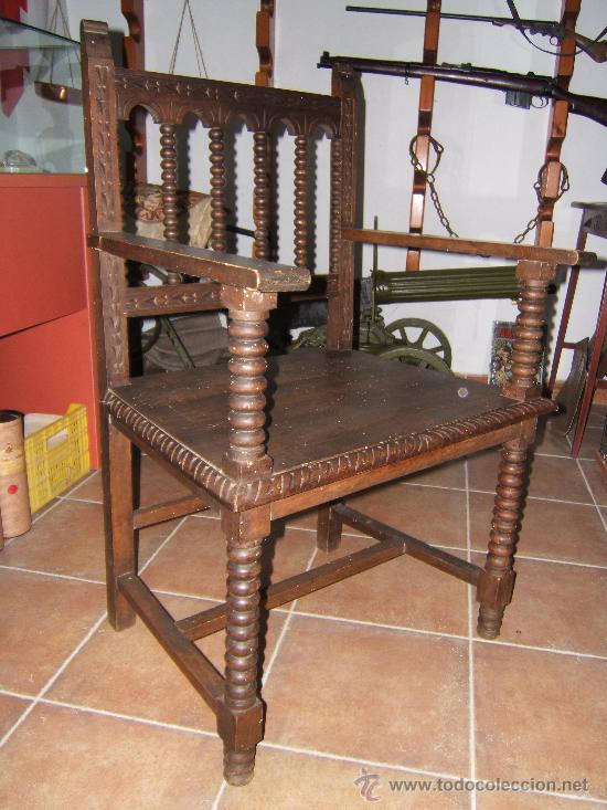 Antig&uuml;edades: sillon madera despacho - Foto 1