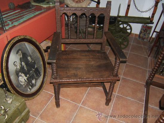 Antig&uuml;edades: sillon madera despacho - Foto 2