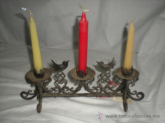 Antig&uuml;edades: CANDELABRO HIERRO FORJADO - Foto 2