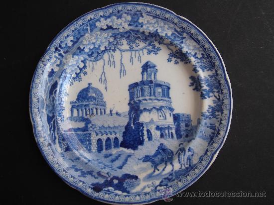 Antig&uuml;edades: PLATO RUINAS CON FIGURAS, MARCA ROGERS C. 1815 - Foto 1