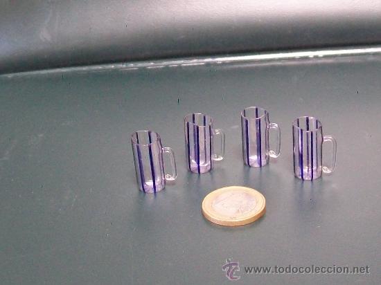 Antig&uuml;edades: 4 Jarritas de cristal (En miniatura) 1930. - Foto 2