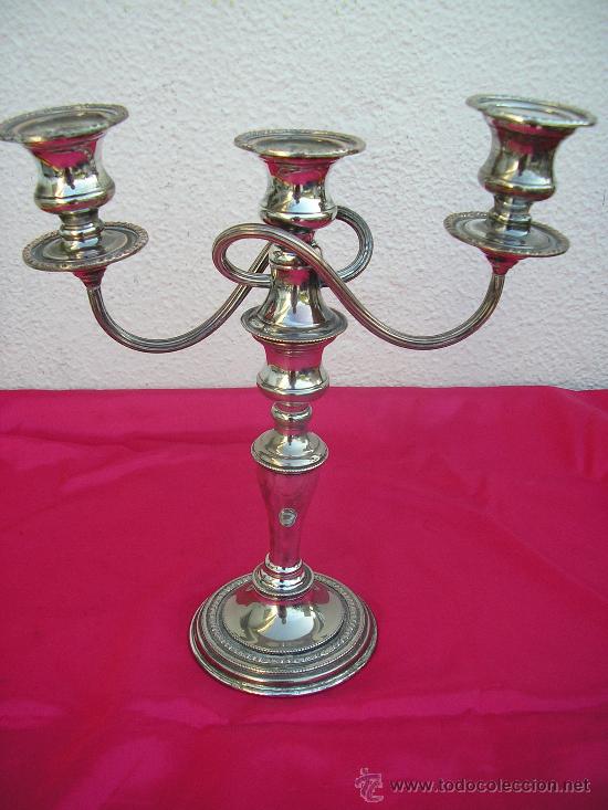 candelabro ingles de 3 velas en cobre y baño de - Comprar Candelabros