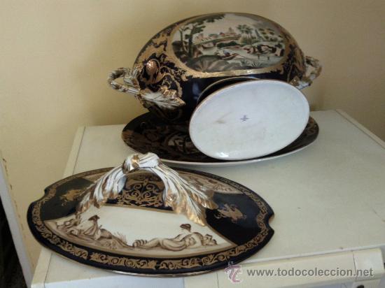 Antig&uuml;edades: Gran sopera con plato marca S&eacute;vres - Foto 3