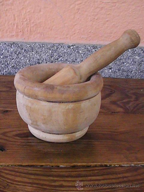 Antig&uuml;edades: BONITO MORTERO DE MADERA. - Foto 1
