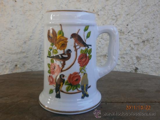 Antig&uuml;edades: JARRA PORCELANA DECORADA CON PAJAROS - Foto 1