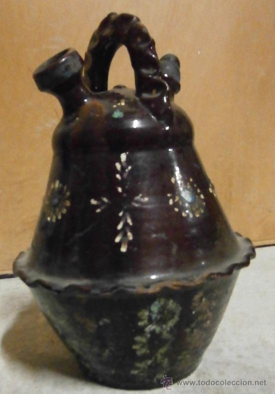 Antig&uuml;edades: Botijo floreado de 27 cm. de alto. - Foto 1