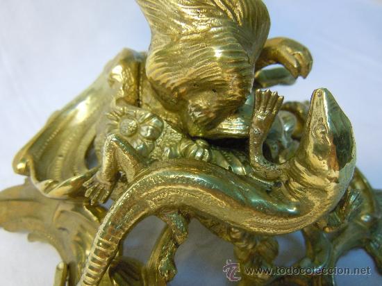 Antig&uuml;edades: PIE DE BRONCE DORADO DE FINALES DEL XIX - Foto 5