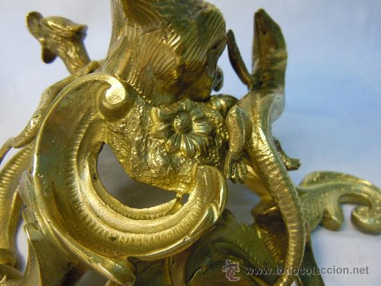 Antig&uuml;edades: PIE DE BRONCE DORADO DE FINALES DEL XIX - Foto 4