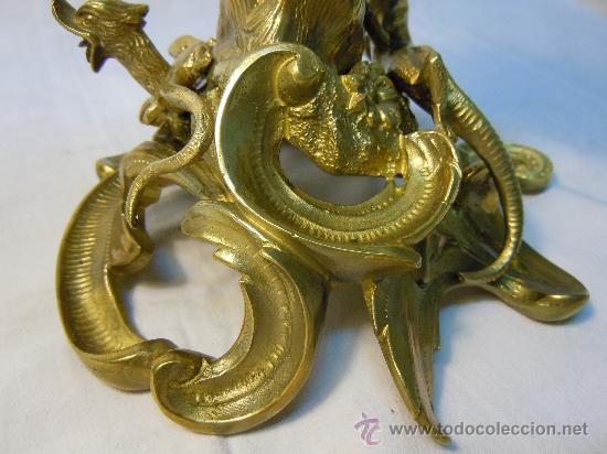 Antig&uuml;edades: PIE DE BRONCE DORADO DE FINALES DEL XIX - Foto 3