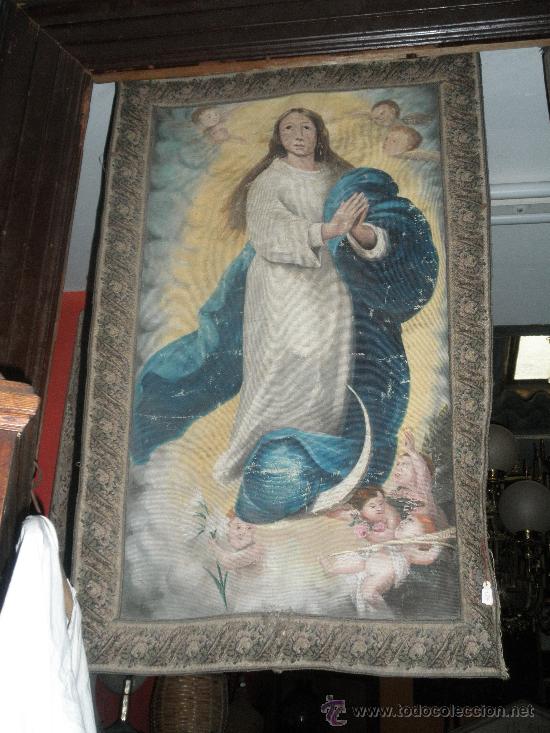 Antig&uuml;edades: &Aacute;NTIGUA TELA  RELIGIOSA - Foto 1