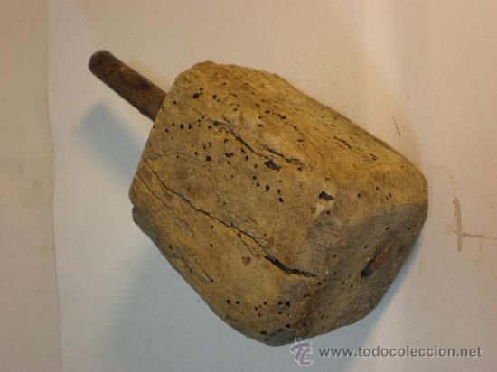 Antig&uuml;edades: ANTIGUO *MAZO*  MADERA CON MANGO DE HIERRO - Foto 4