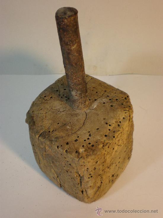 Antig&uuml;edades: ANTIGUO *MAZO*  MADERA CON MANGO DE HIERRO - Foto 3