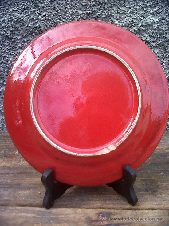 Antig&uuml;edades: PRECIOSO PLATO ROJO. - Foto 3