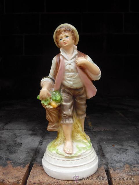 Antig&uuml;edades: FIGURA CHICO CON CESTO VERDURAS. MUY (E2) - Foto 1