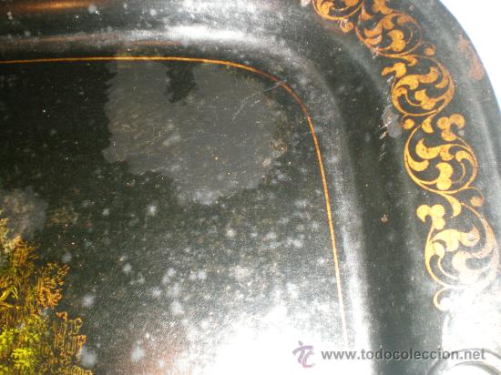 Antig&uuml;edades: antigua bandeja de metal - Foto 2