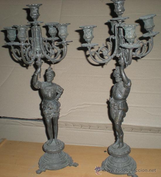 Antig&uuml;edades: CANDELABROS PAREJA DE 5 BRAZOS - Foto 1
