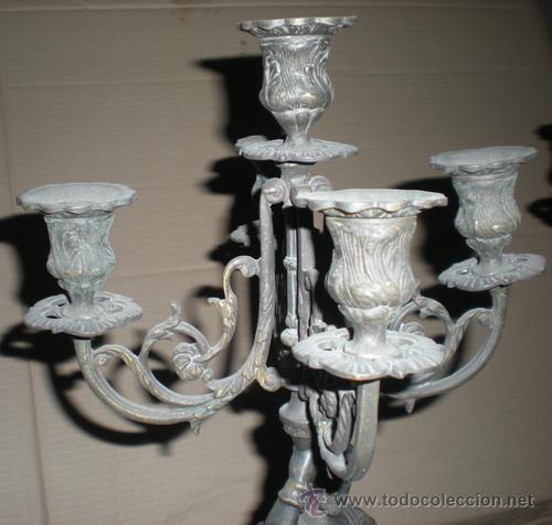 Antig&uuml;edades: CANDELABROS PAREJA DE 5 BRAZOS - Foto 4