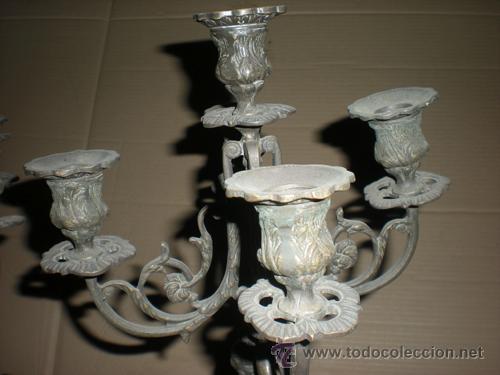 Antig&uuml;edades: CANDELABROS PAREJA DE 5 BRAZOS - Foto 5
