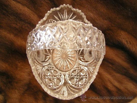 Antig&uuml;edades: .CESTITA DE CRISTAL TALLADO - Foto 2