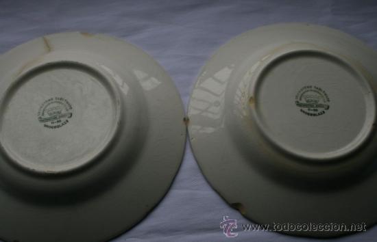 Antig&uuml;edades: 2 PLATOS ANTIGUOS IRONSTONE TABLEWARE UNDERGLAZE CON REPRESENTACIONES - Foto 2