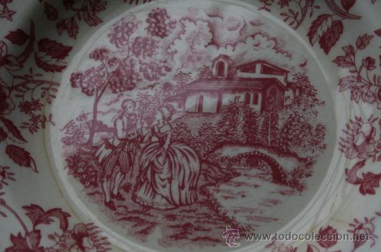 Antig&uuml;edades: 2 PLATOS ANTIGUOS IRONSTONE TABLEWARE UNDERGLAZE CON REPRESENTACIONES - Foto 3