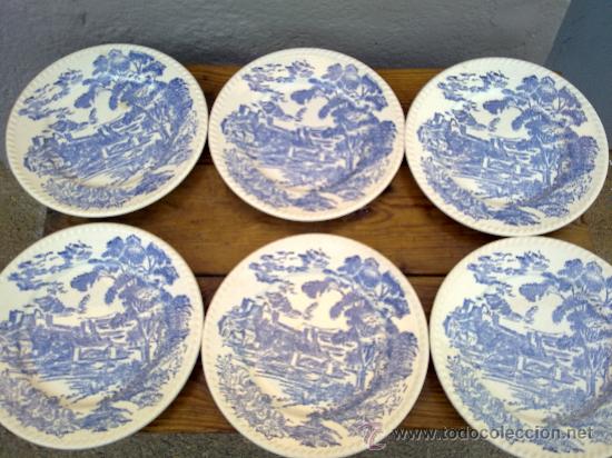 Antig&uuml;edades: JUEGO DE 6 PRECIOSOS PLATOS. - Foto 1
