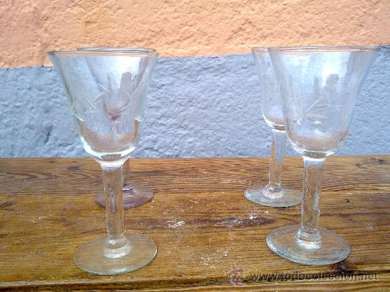 Antig&uuml;edades: ANTIGUAS Y PRECIOSAS 4 COPAS TALLADAS - Foto 1