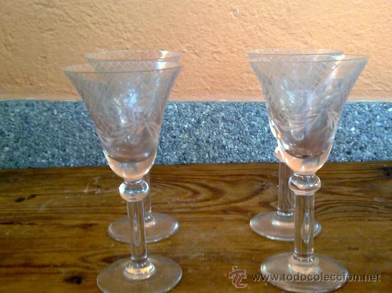 Antig&uuml;edades: ANTIGUAS Y 4 PRECIOSAS COPAS TALLADAS. - Foto 1