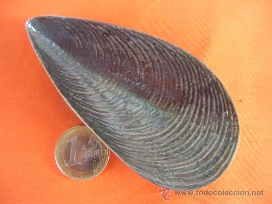 Antig&uuml;edades: MAGN&Iacute;FICA BANDEJA DE PLATA CON FORMA DE MEJILL&Oacute;N - Foto 1