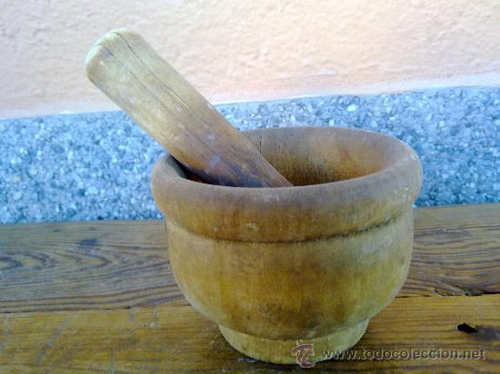 Antig&uuml;edades: ANTIGUO MORTERO EN MADERA. - Foto 1