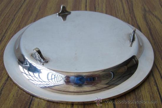 Antig&uuml;edades: SALVILLA de metal plateado - Foto 2