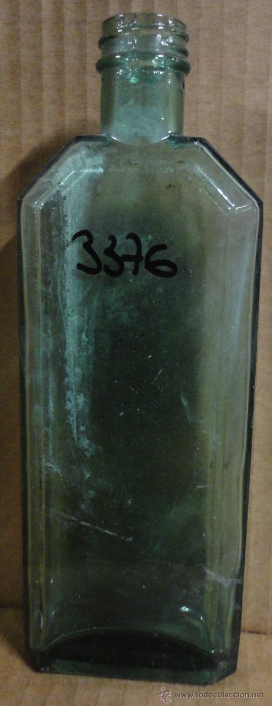 Antig&uuml;edades: Frasco de vidrio verde, 20 cm - Foto 1