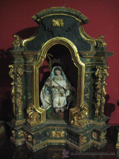 Antig&uuml;edades: Tabernaculo del S. XVIII en madera pintada y dorada - Foto 2