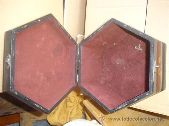 Antigüedades: caja de madera exagonal - Foto 2 - 29944604