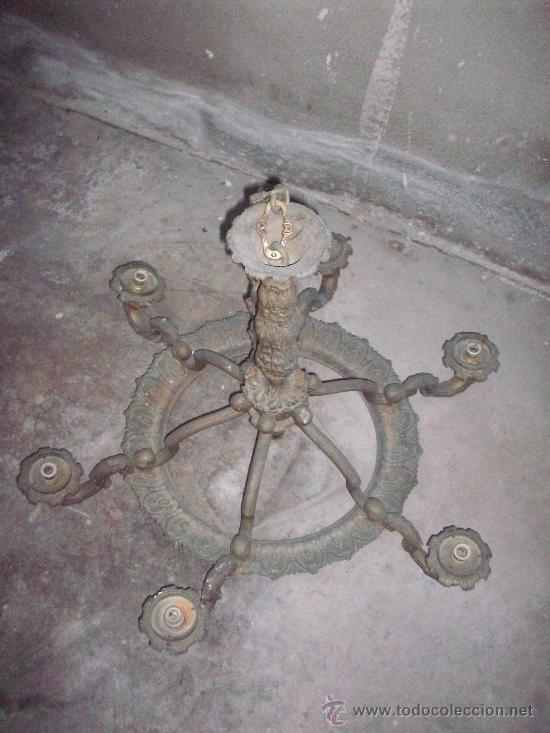 Antig&uuml;edades: LAMPARA DE BRONCE DE SIETE LUCES. - Foto 2