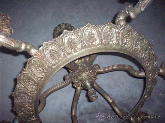 Antig&uuml;edades: LAMPARA DE BRONCE DE SIETE LUCES. - Foto 4