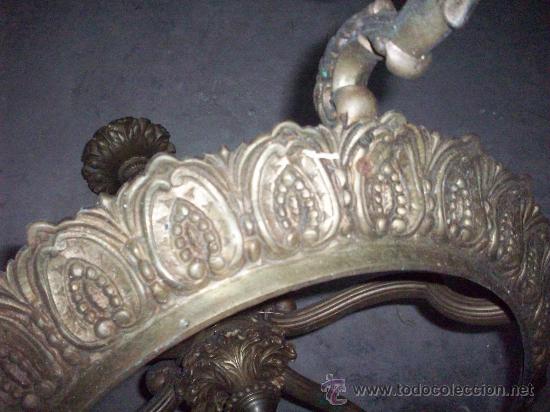 Antig&uuml;edades: LAMPARA DE BRONCE DE SIETE LUCES. - Foto 5