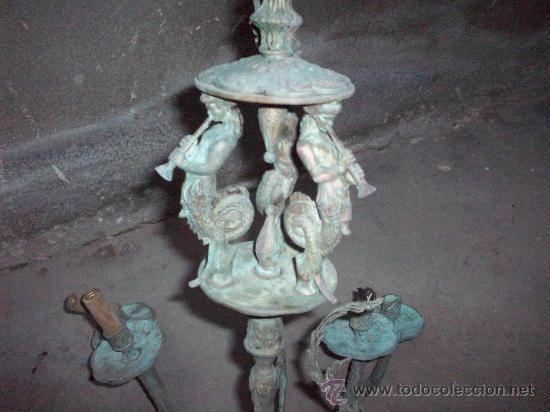 Antig&uuml;edades: LAMPARA DE BRONCE DE QUINCE LUCES. - Foto 3