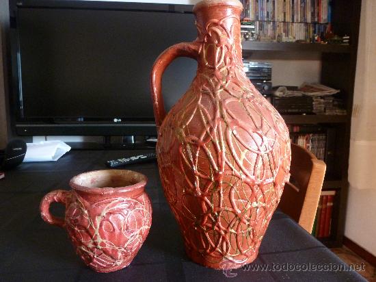 Antig&uuml;edades: C&Aacute;NTARO &Aacute;RABE Y VASO-ORIGINAL MARRUECOS. - Foto 1