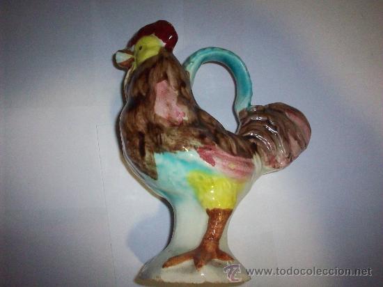 Antig&uuml;edades: BOTIJO EN FORMA DE GALLO EN CERAMICA DE MANISES - Foto 1
