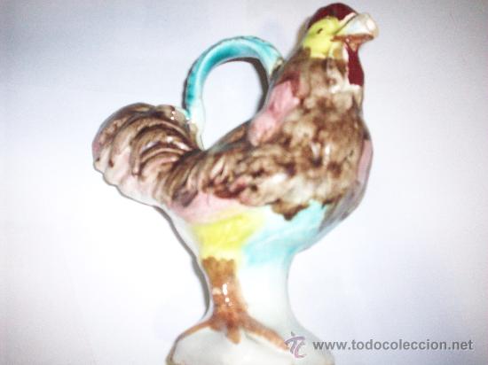 Antig&uuml;edades: BOTIJO EN FORMA DE GALLO EN CERAMICA DE MANISES - Foto 2
