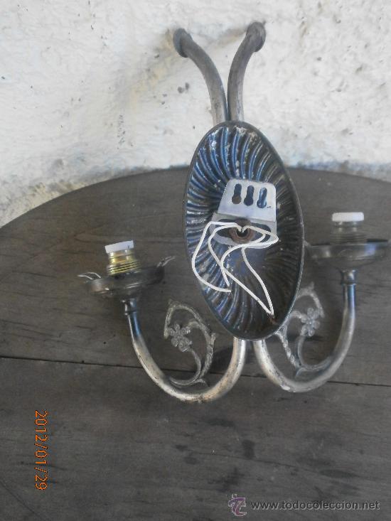 Antig&uuml;edades: APLIQUE DE PARED 2 BRAZOS - Foto 3