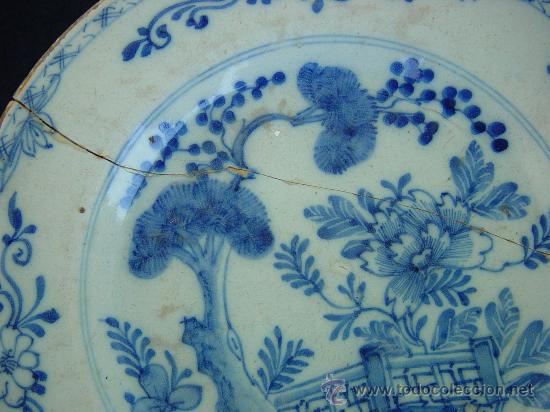 Antig&uuml;edades: Lote 3 platos seculo XVIII con defectos - Foto 8