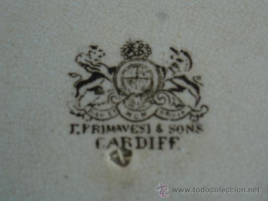 Antig&uuml;edades: PLATO DE VAJILLA - PRIMAVESI & SONS - CARDIFF - Foto 6