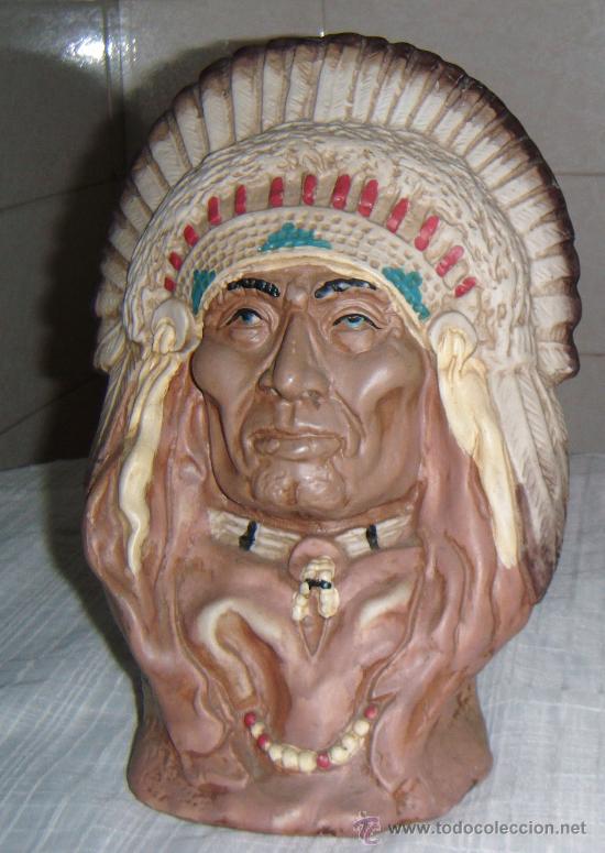 Antig&uuml;edades: figura cabeza de indio - Foto 1