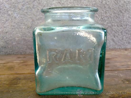 Antig&uuml;edades: BOTE DE CRISTAL RAM , EN RELIEVE. - Foto 1