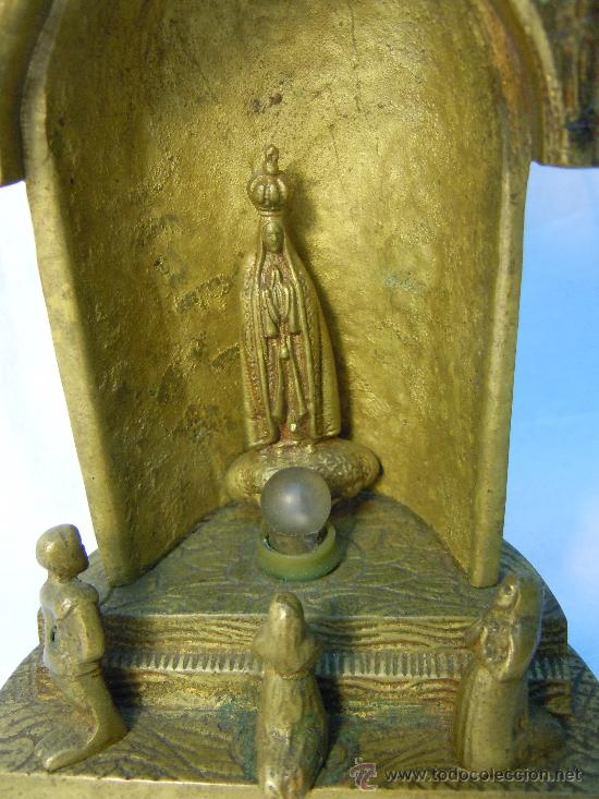 Antig&uuml;edades: VIRGEN DE FATIMA EN SU CAPILLA DE BRONCE DE PRIMERA EPOCA - Foto 5