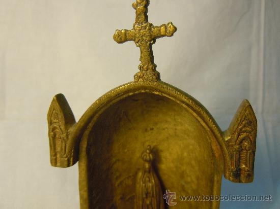 Antig&uuml;edades: VIRGEN DE FATIMA EN SU CAPILLA DE BRONCE DE PRIMERA EPOCA - Foto 3