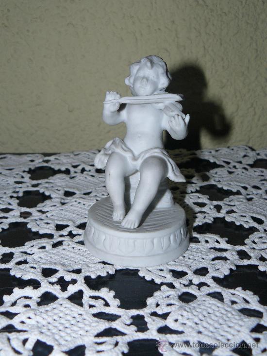 Antig&uuml;edades: BISCUIT DE MEISSEN-ANGEL AL VIOL&Iacute;N - Foto 1